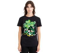 Disney Women's Mickey Mouse Friends St Patrick's Day Minnie Goofy Donald Ladies, Black T-Shirt, S