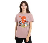 Disney Mickey Mouse Friends Vintage Group 8Th Birthday Shirt Damen T-Shirt, Pink, XXL