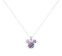 Disney Mickey-Mouse-Halskette aus Sterlingsilber mit mehrfarbigem Steinbesatz C903180SNML-P.PH