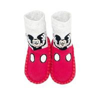Disney Mickey Mouse Hausschuhe Kinder | Geschenke für Jungen | Socken | ABS Socken | Antirutsch | Schlappen | Hüttenschuhe (Rot, EU Schuhgrößensystem, Kleinkind, Numerisch (von/bis), M, 27, 28)