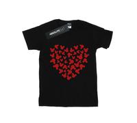 Disney - "Mickey Mouse Heart Silhouette" T-Shirt für Mädchen (Schwarz) 9-11A / 128cm-146cm