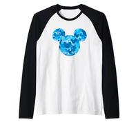 Disney Mickey Mouse Icon Blue Camo Camouflage Pattern Raglan