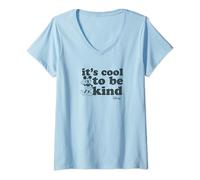 Disney Mickey Mouse It's Cool To Be Kind Black T-Shirt mit V-Ausschnitt