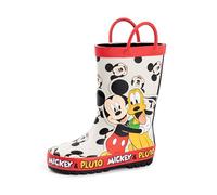 Disney Mickey Mouse Jungen Gummistiefel | Kinder-Gummistiefel mit Mickey- und Pluto-Charakterdruck in Beige | Wasserabweisende Gummistiefel zum Anziehen für Kinder | Animationsfilm-Merchandise