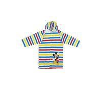 Disney Mickey Mouse Kinder Regenmantel mit Kapuze bunt gestreift wasserdicht Jungen Mädchen Regenjacke mit Knopfleiste Maschinenwäsche (DE/NL/SE/PL, Numerisch, 110, 116, Regular)