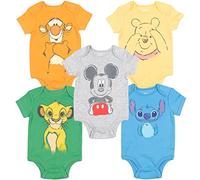 Disney Mickey Mouse Lion King Pooh Bear Tigger Stitch Baby 5 Pack Bodysuit 18 Months