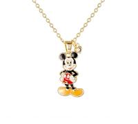 Disney Mickey Mouse Messing Anhänger Halskette für Damen, 45 cm Länge