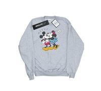 Disney - "Mickey Mouse Mickey And Minnie Kiss" Sweatshirt für Herren (Grau) S