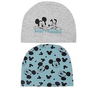 Disney Mickey Mouse Mütze Unisex Baby Beanie Mützchen Grau & Türkis (2er Pack)