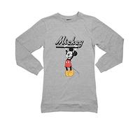 Disney Mickey Mouse Nachthemd für Damen Schlafshirt Pyjama langärmlig Lange Ärmel Oberteil Grau (S)