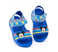 Disney Mickey Mouse Sandalen Jungen Kleinkinder | Kinder Mädchen animierte Charakter-Schieberegler mit unterstützendem Gurt | Blaue Sommerschuhe