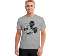 Disney Mickey Mouse Schlafanzug für Herren - Pyjama Set Männer Kurzarm Oberteil mit Shorts Hose Grau/Schwarz (DE/NL/SE/PL, Alphanumerisch, XXL, Regular, Regular, Grau/Schwarz)