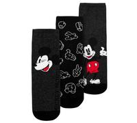 Disney Mickey Mouse Socken für Herren - Sneaker Männer Strümpfe Grau/Schwarz (3er Pack) (DE/NL/SE/PL, Numerisch, 39, 42, Regular, Regular, Grau/Schwarz)