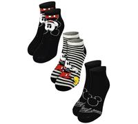 Disney Mickey Mouse Socken für Herren - Sneaker Männer Strümpfe Schwarz (3er Pack) (DE/NL/SE/PL, Numerisch, 39, 42, Regular, Regular)