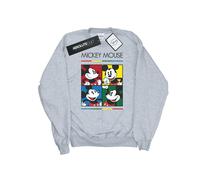 Disney - "Mickey Mouse Square Colour" Sweatshirt für Damen (Grau) S