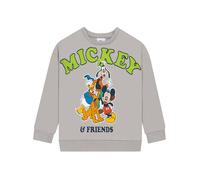 Disney Mickey Mouse Sweatshirt Jungen, offizieller Pullover Kinder, Grauer Pullover Jungen aus mit Mickey und Freunden 122