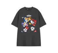Disney Mickey Mouse Unisex Graues Kurzarm-T-Shirt | Klassisches Cartoon-Figuren-Grafik-T-Shirt | Kinder- und Erwachsenenbekleidung | Mickey, Minnie, Donald & Goofy Retro-Top