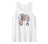 Disney Mickey Mouse with Flute America USA Flag 4th of July Tank Top