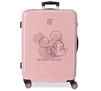Disney Mickey Outline Koffer, mittelgroß, Rosa, 48 x 68 x 26 cm, starr, ABS-Verschluss, integriert, 70 l, 3 kg, 4 Räder, Tailla unica