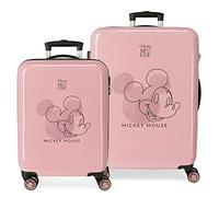 Disney Mickey Outline Koffer-Set, Rosa, 55/68 cm, starr, ABS-Kombinationsverschluss, seitlich, 104 l, 6 kg, 4 Räder, Handgepäck