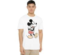 Disney Herren Vintage Mickey T-Shirt, Weiß (Weiß Weiß), L