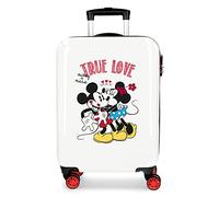 Disney Mickey True Love Kabinenkoffer Weiß 38x55x20 cms Hartschalen ABS Kombinationsschloss 34L 2,6Kgs 4 Doppelräder Handgepäck