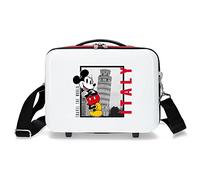 Disney Mickey und Minnie Travel the World Italy Kulturbeutel, anpassungsfähig, weiß, 29 x 21 x 15 cm, starres ABS, 9,14 l, 0,8 kg