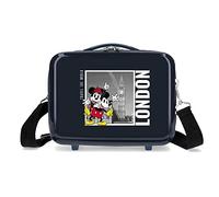 Disney Mickey und Minnie Travel the World London Blauer, anpassbarer Kulturbeutel, 29 x 21 x 15 cm, starres ABS, 9,14 l, 0,8 kg