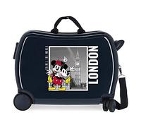 Disney Mickey und Minnie Travel the World London Blauer Kinderkoffer, 50 x 39 x 20 cm, starres ABS, seitlicher Kombinationsverschluss, 34 l, 1,8 kg, 4 Rollen, Handgepäck