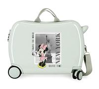 Disney Mickey und Minnie Travel the World New York Grüner Kinderkoffer, 50 x 39 x 20 cm, starres ABS, seitlicher Kombinationsverschluss, 34 l, 1,8 kg, 4 Rollen, Handgepäck