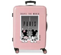 Disney Mickey und Minnie Travel the World Paris Mittelgroßer Koffer Nude 48x68x26 cm Starres ABS Seitlicher Kombinationsverschluss 70L 3 kg 4 Doppelrollen