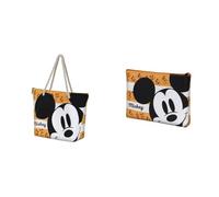 Disney Micky Maus Orange - Strandtasche + Kosmetiktasche