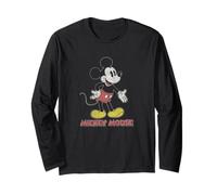 Disney Micky Maus Portraitlogo im Used-Look Langarmshirt