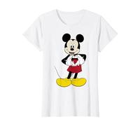 Disney Micky Maus T-Shirt mit Herzmotiv und Hand-Pose T-Shirt, Damen, Weiß, M