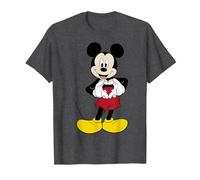 Disney Micky Maus T-Shirt mit Herzmotiv und Hand-Pose T-Shirt, Herren, Anthrazit Meliert, M