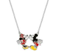 Disney Micky & Minnie Maus Halskette aus 925er Sterlingsilber mit farbiger Emaille, für Damen und Mädchen, Fertig zum Verschenken, Offizieller Disney Schmuck