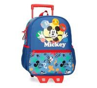 Joumma Bags Disney Micky Peek a Boo, Schulrucksack, aus Polyester, Verschiedene Taschen und Fächer, breite Schultergurte, ergonomisch und gepolstert., blau, Rucksack 33 + Trolley