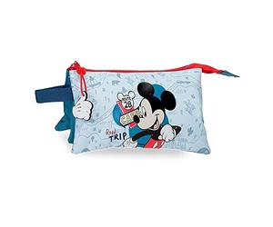 Disney Micky Road Trip Dreifach Federmäppchen Blau 22x12x5 cm Polyester