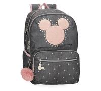 Joumma Disney Micky Studs Schulrucksack, anpassbar an Trolley, Schwarz, 32 x 44 x 17 cm, Polyester, 24,68 l, Schwarz, Schulrucksack, anpassbar an Trolley