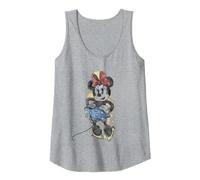 Disney Micky und seine Freunde, Minnie Maus, Skizzenporträt Tank Top, Damen, Grau Meliert, XL