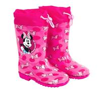 Disney Minni Maus Regenstiefel Kleine Mädchen 3 4 5 6 Jahre - Minnie Mouse Kinder Stiefel Gummistiefel Kindergarten - Kleine Mädchen Regen Stiefeletten Wasserdicht (Fuchsia, 26/27 EU)