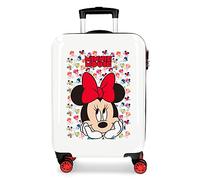Disney für Frauen/Mädchen. 2611721 Kabinengröße Koffer Minnie Diva weiß, rot -38x55x20cm (OSFA), Lässig, ABS/Polykarbonat, Kinderbekleidung