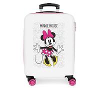 Disney Minnie Enjoy the Day Kabinenkoffer Weiß 40x55x20 cms Hartschalen ABS Kombinationsschloss 34L 2,8Kgs 4 Doppelräder Handgepäck, Rosa