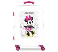 Disney Minnie Enjoy the Day Mittlerer Koffer Weiß 48x68x26 cms Hartschalen ABS Kombinationsschloss 70L 3,7Kgs 4 Doppelräder