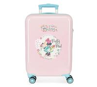 Disney Minnie Florals Kabinentrolley, Rosa, 38 x 55 x 20 cm, Hartplastik, seitlicher Kombinationsverschluss, 34 l, 2 kg, 4 Räder, Handgepäck