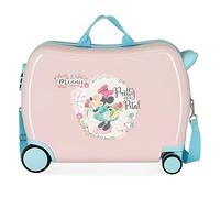 Disney Minnie Florals Kinderkoffer, Rosa, 50 x 38 x 20 cm, starr, ABS-Kombinationsverschluss, 34 l, 1,8 kg, 4 Räder, Handgepäck