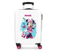 Disney Minnie Good Mood Kabinenkoffer Mehrfarbig 34x55x20 cms Hartschalen ABS Kombinationsschloss 32L 2,5Kgs 4 Doppelräder Handgepäck, Weiß