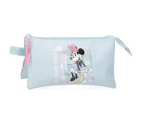 Joumma Disney Minnie-Federmäppchen, 3-Fach, Blau, 22 x 12 x 5 cm, Polyester, Blau, Talla única, Dreifachmäppchen, blau, one Size, Dreifachmäppchen