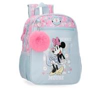 Disney Minnie Happy Kinderrucksack, Schulrucksack, aus Polyester, Seitentaschen, verstellbare breite Träger, Tragegriff oben zum Aufhängen, Magic Fix-System.