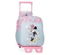 Joumma Disney Minnie Happy Schulrucksack mit Trolley, blau, 23 x 25 x 10 cm, Polyester, 5,75 l, blau, Talla única, Schulrucksack mit Trolley